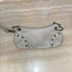 HOBO Silver/Cream Wristlet Bag